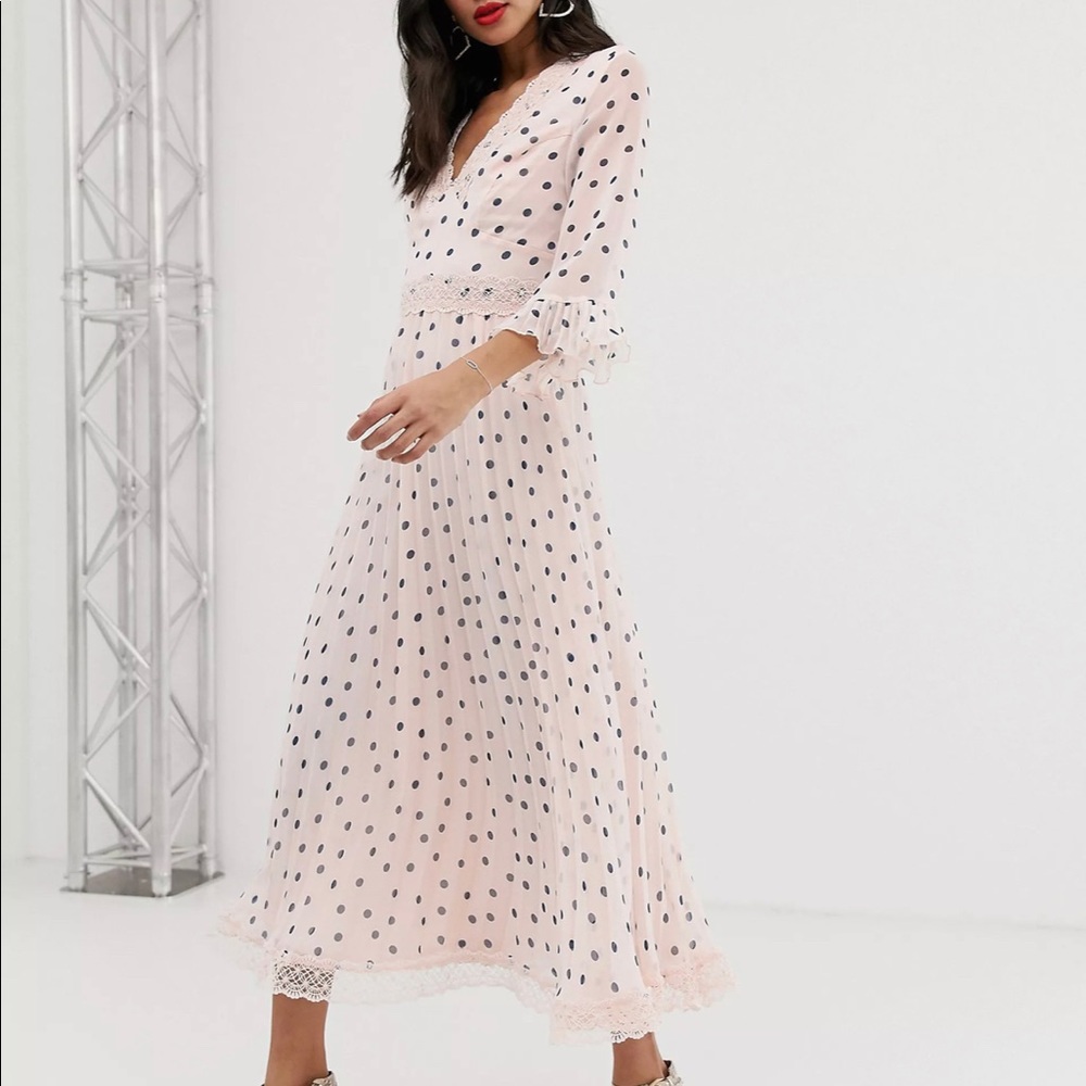 Light Pink Polka Dot ASOS Midi Dress